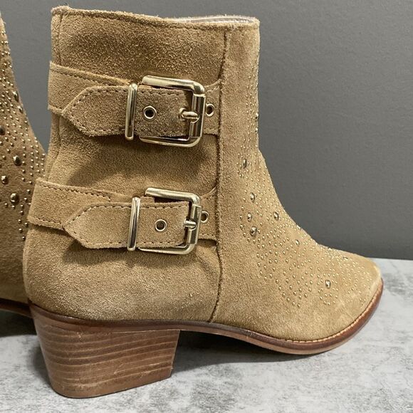 Zara Suede Gold Studded Ankle Boots/Booties Size 36 US 6 - Picture 10 of 16